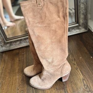 UGG Tan Suede Heeled Boots